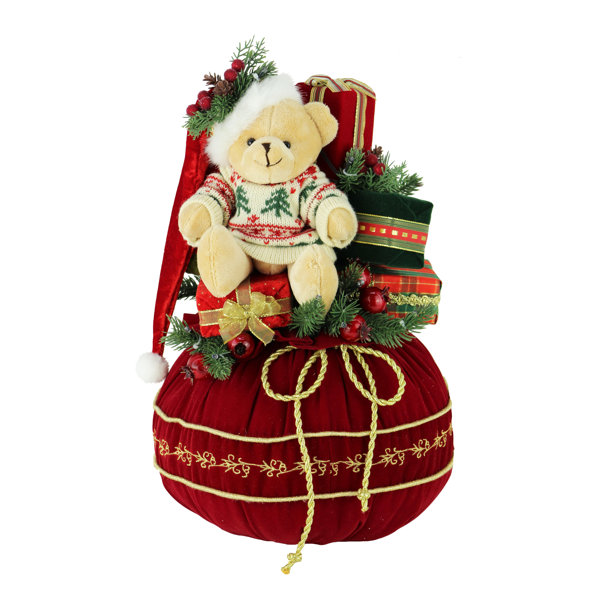 The Holiday Aisle® Teddy Bear and Presents Christmas Gift Bag Stuffed